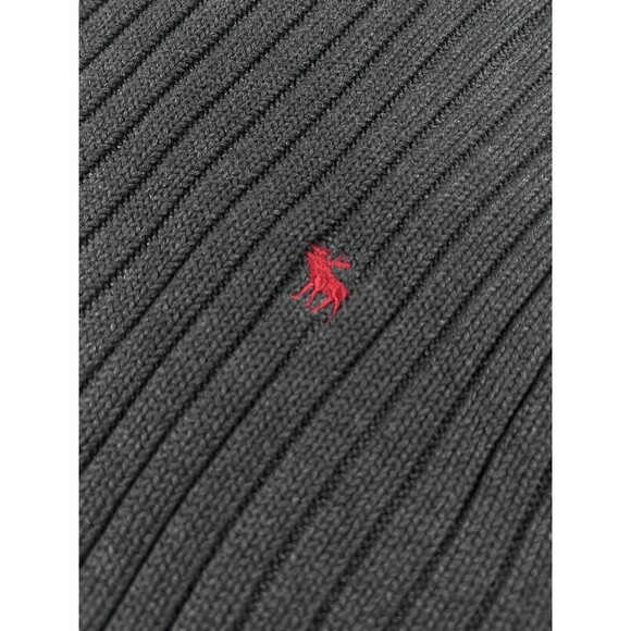 VTG Abercrombie & Fitch Muscle XL Ribbed Turtleneck Sweater Gray A&F Y2K Cotton - Picture 5 of 12